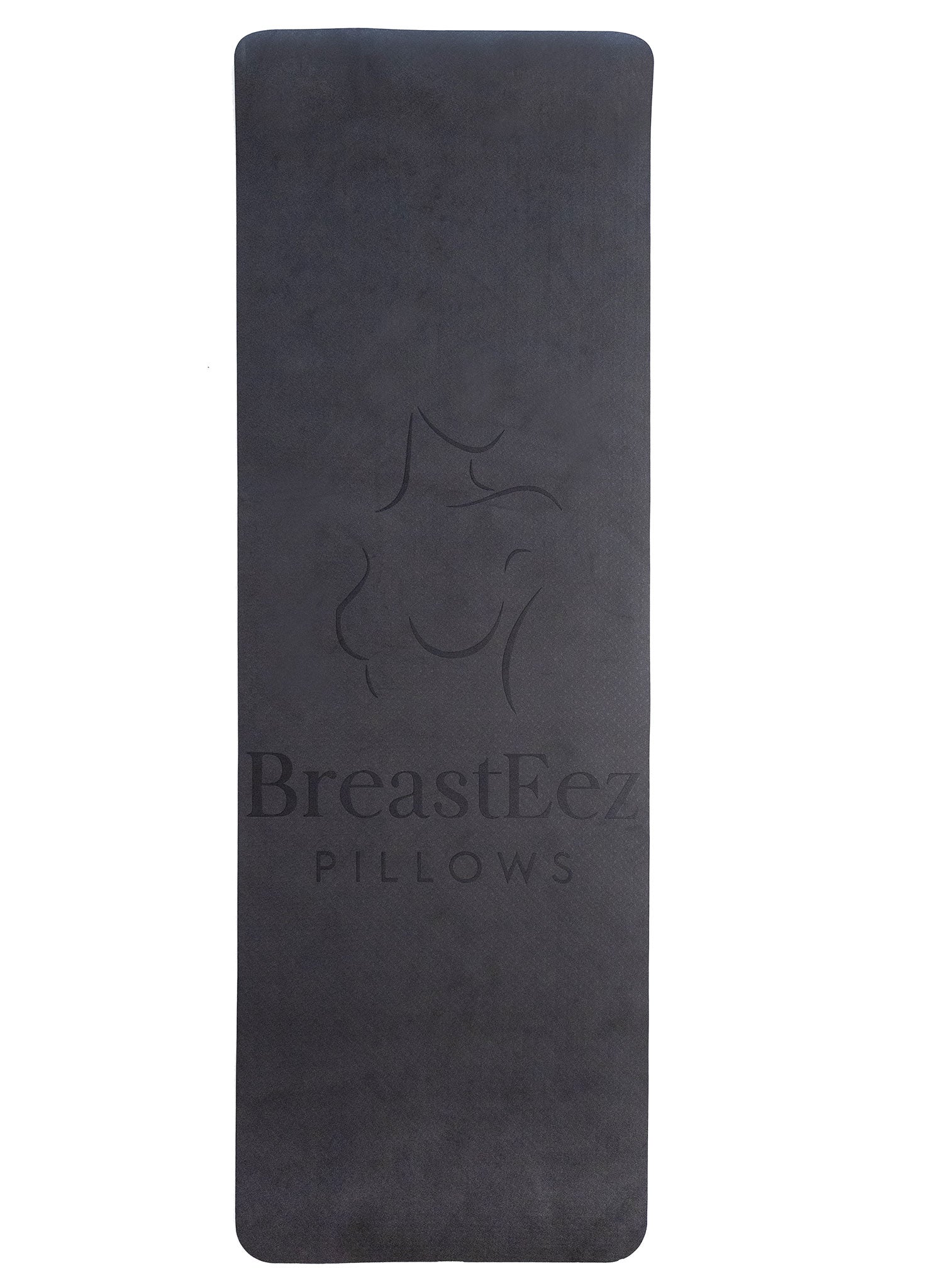 BreastEez yoga mat highly durable and comfortable in black includes strap