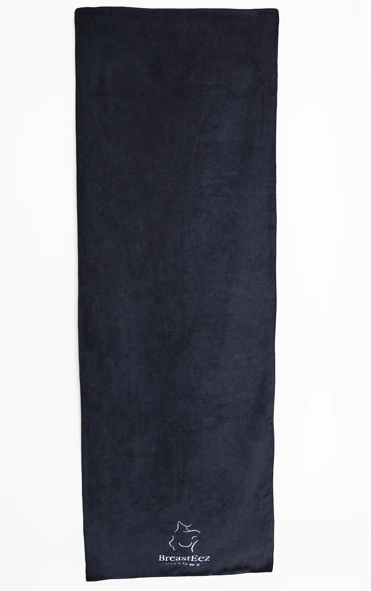 BreastEez yoga towel full length view super absorbent non slip and quick drying navy